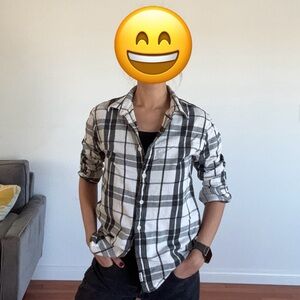 Hollister flannel (black/white)
